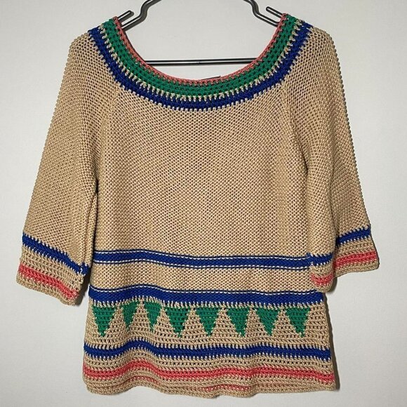 Alberta Ferretti stone-detailing cotton knitted sweater size US 8 - Picture 3 of 8